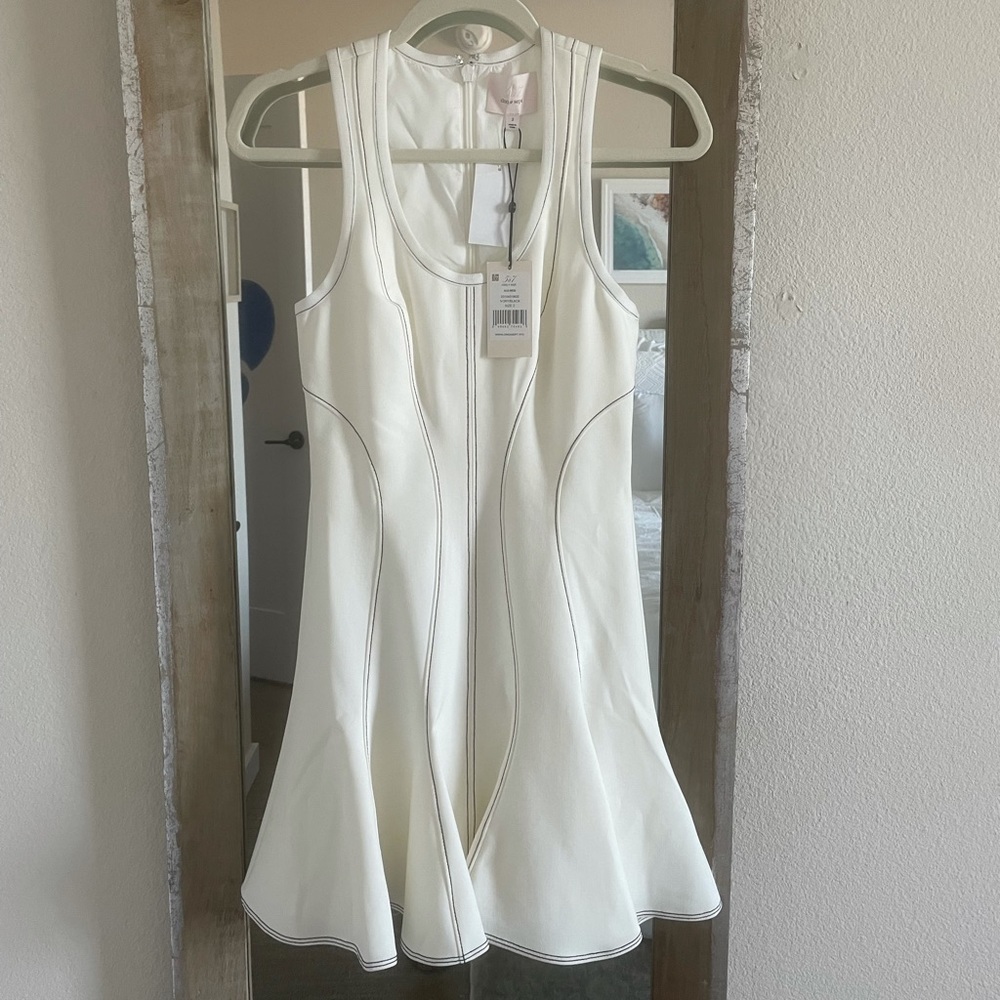 New, never worn Cinq a sept white mini dress